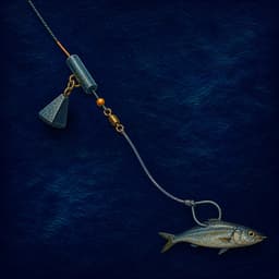 Sliding Sinker Live-Bait Rig (Halibut Slider) diagram